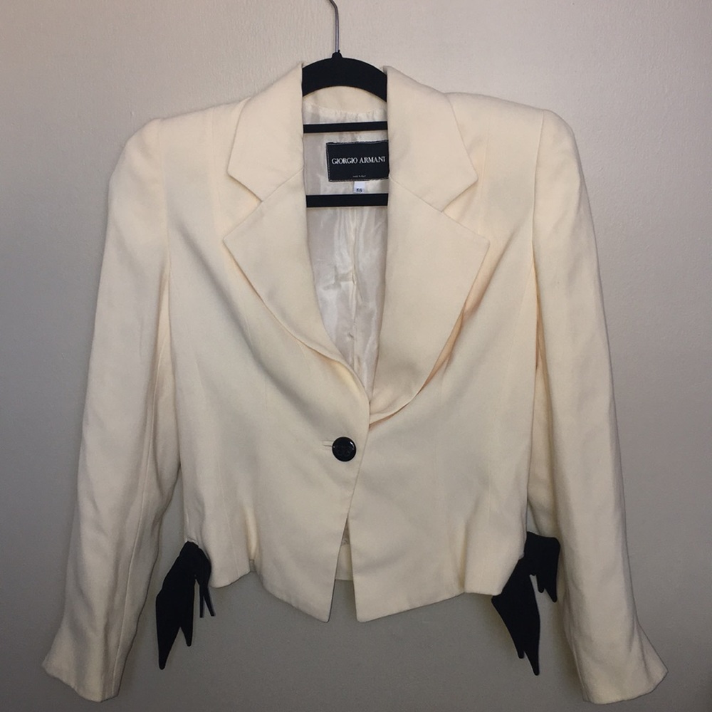Off white silk jacket blazer Giorgio Armani
